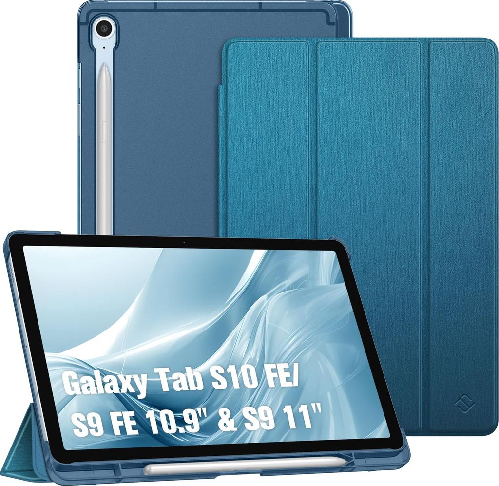 Fintie Hülle für Samsung Galaxy Tab S10 Lite/S10 FE/S9 FE 10.9" & S9 11" Tablet mit Stifthalter, Ultradünn Schutzhülle mit Translucent Rücksei...