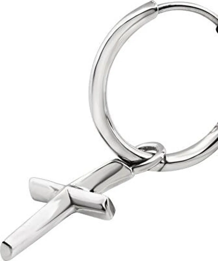 Boucles d'oreilles croix pour look rock et urbain en acier B.X TJ3642
