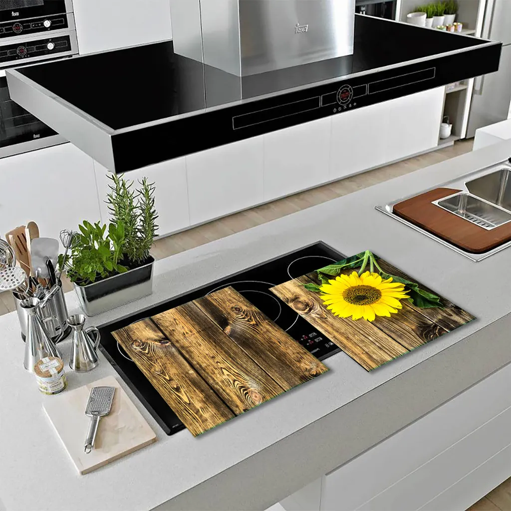 Coperchio per piano cottura in ceramica 2 pezzi 2x40x52 giallo girasole Coperchio per alzatina - 12