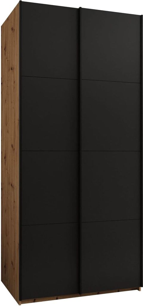 MEBLE KRYSPOL LUX 1 Kleiderschrank - 245,5x120x64cm - Artisan, Schwarz, Schwarz