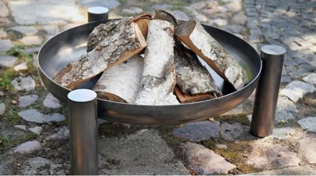 Brasero extérieur rond PALMA en acier robuste Ø 60cm style moderne