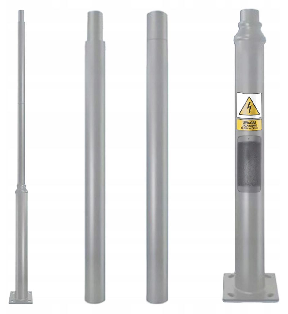 Kobi SV mast, 3 meter, grijs, geschikt voor lamp en camera Productafbeelding 