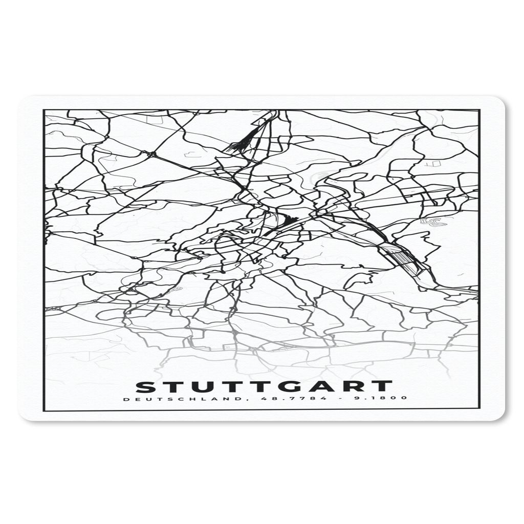 MuchoWow Mauspad Mousepad Stuttgart - Stadtplan - Karte 27x18 cm - Mousepads - Maus Mat - Pad - Mausunterlage - Büroartikel - Desk Matten