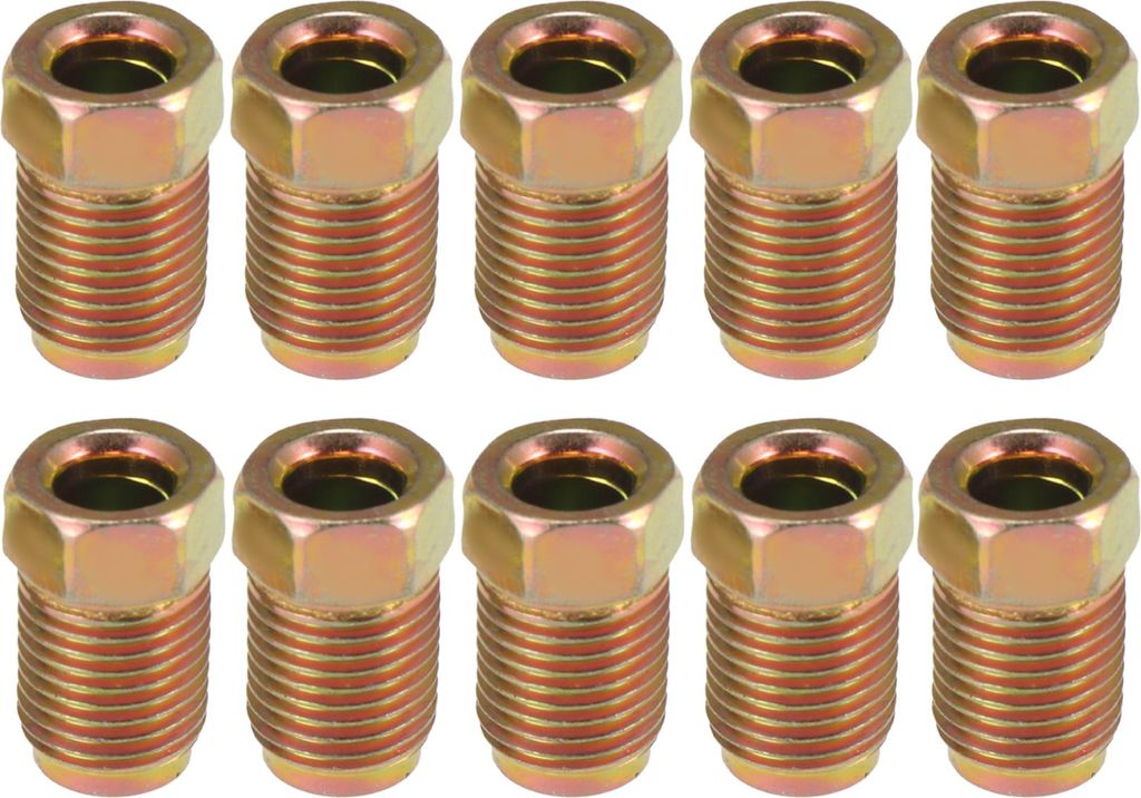10 Stück Auto Messing Bremsleitung Mutter Armaturen M10 x 1.0 Gewinde