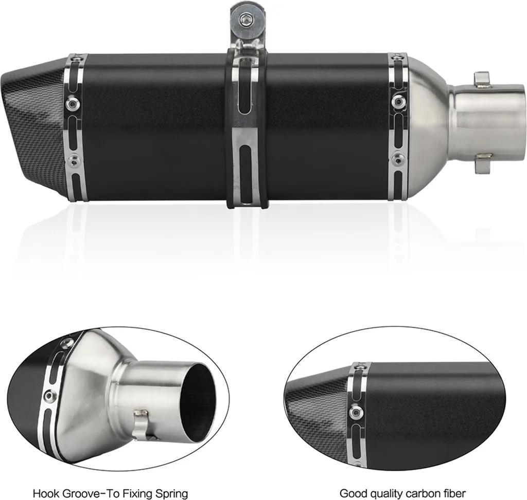 Silencieux Échappement Slip-on 1,5 à 2 Pouces Style Fibre de Carbone