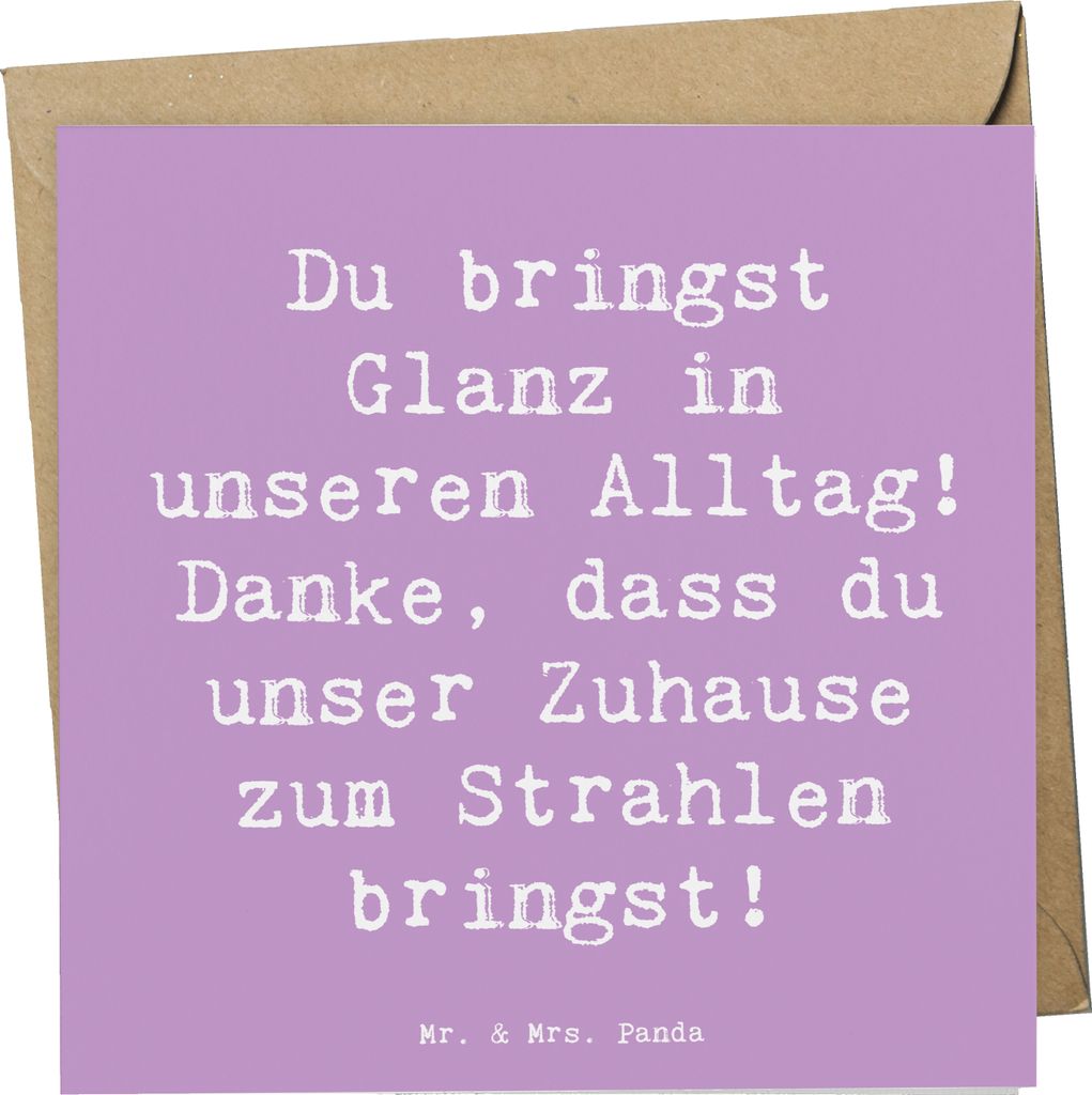 Mr. & Mrs. Panda Grußkarte Spruch Glanz Putzfrau - Produktbild 