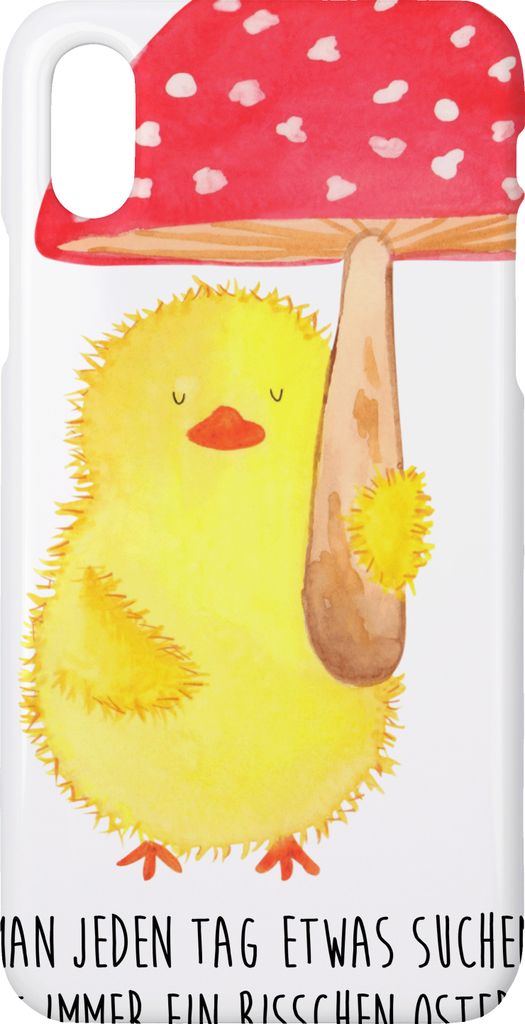 Mr. & Mrs. Panda Iphone 10 Handyhülle Küken Fliegenpilz - Weiß - Geschenk, Ostern, Glückspilz, Ostergrüße, Cover, Hülle, Handy, X, Frohe