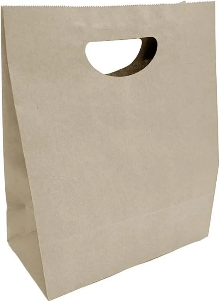 Sac papier recyclable marron Fiesta poignée D contre casse lot x250