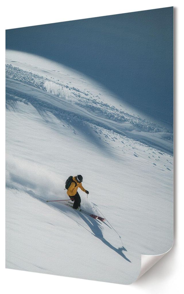Winterabstieg- Kunstdruck A1 (59x84 cm) - Ausdrucksstark, modern- Wandbild für Wohnzimmer Schlafzimmer & Flur, Modernes Poster Wanddeko, Ungerahmt