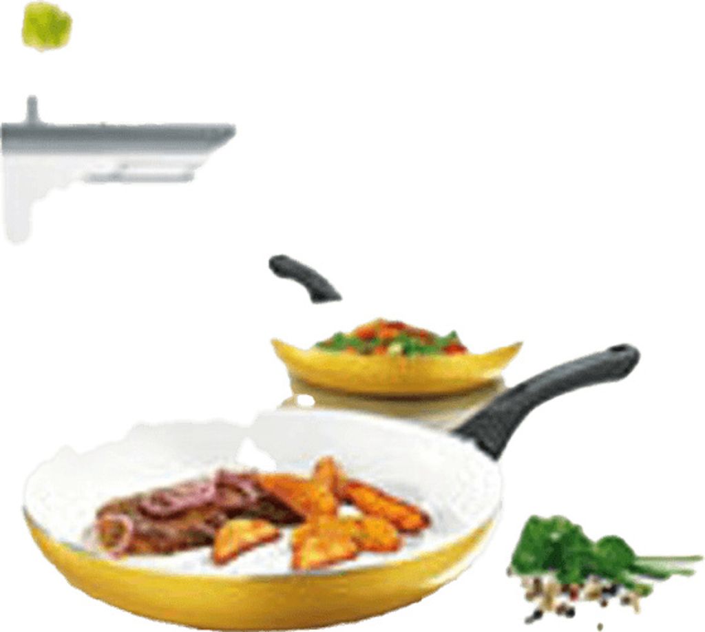 Pfanne Aluguss Gelb Ø28 cm