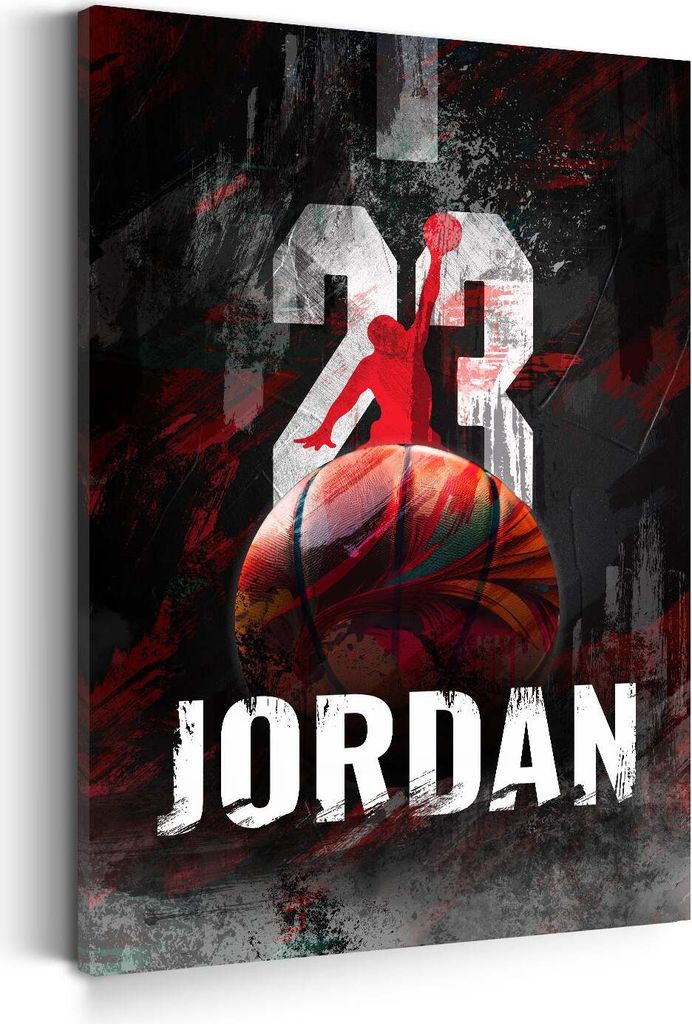 Basketball Jordan Rückennummer 23 Wandbild Leinwandbild Kunstdruck Wanddeko: 60x90x4cm