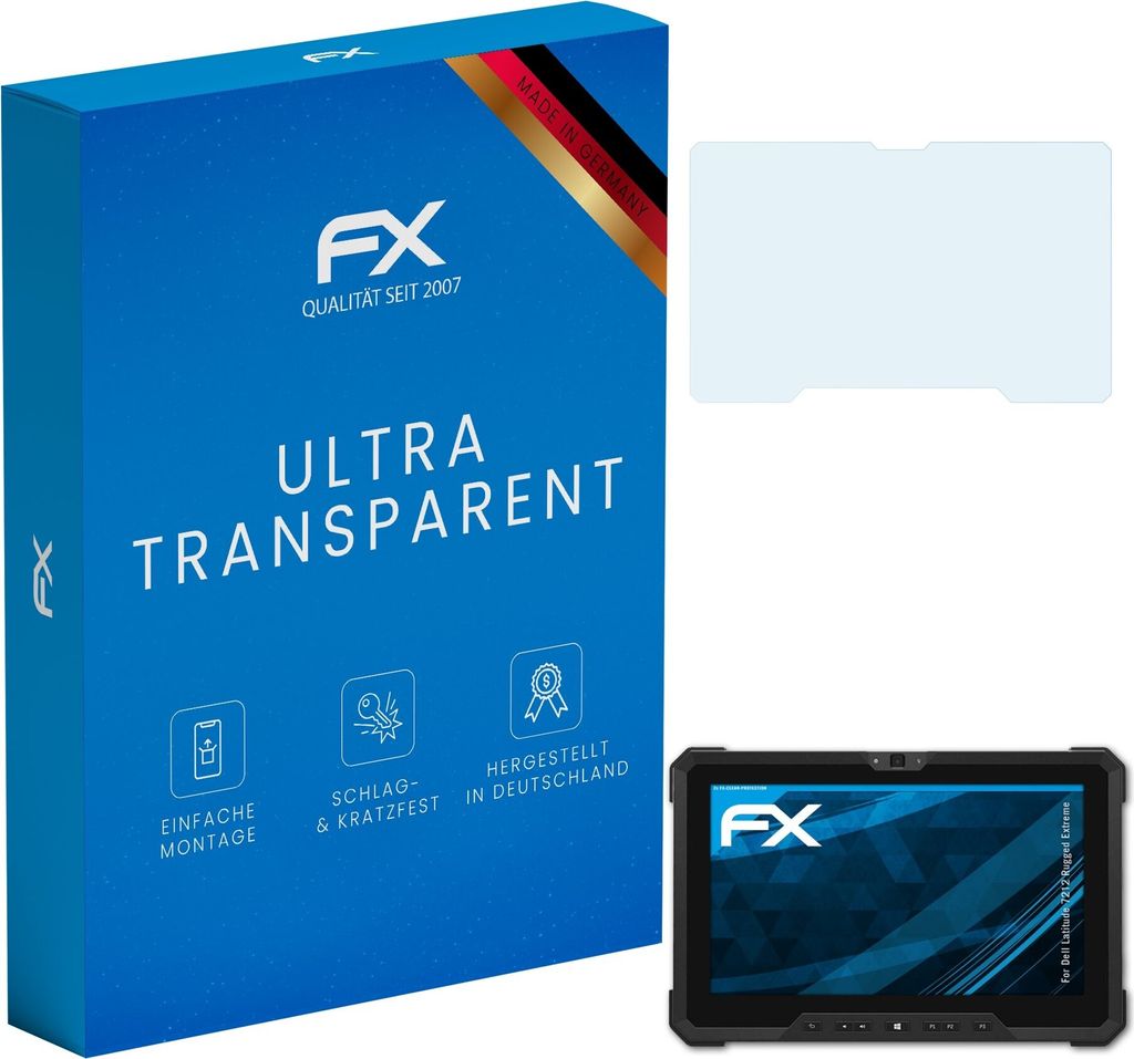 atFoliX FX-Clear 2x Schutzfolie kompatibel mit Dell Latitude 7212 Rugged Extreme Displayschutzfolie