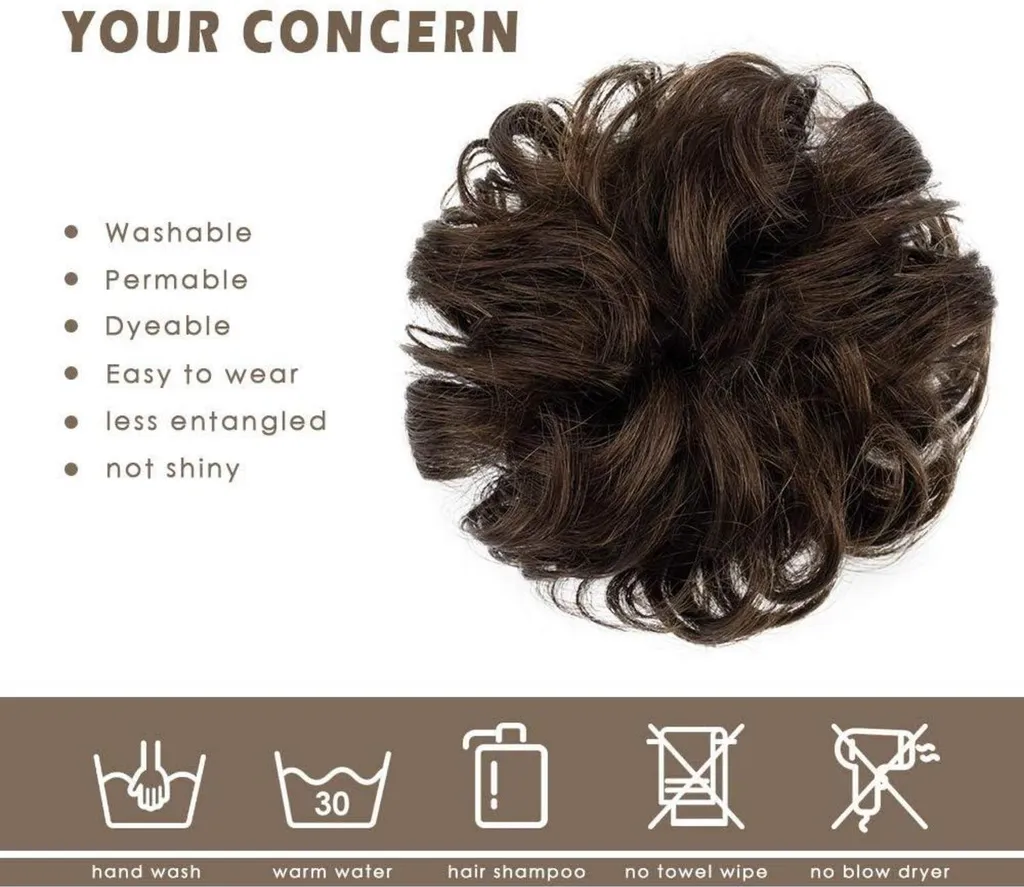 Postiche Chignon pour Mariage et Soirée en Cheveux Naturels Châtains