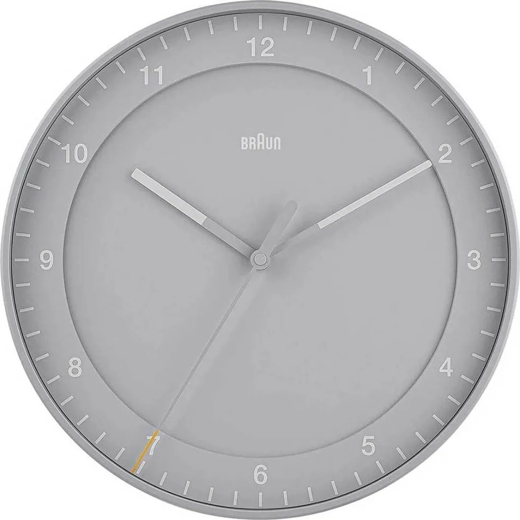 Braun BC17G Horloge Murale Classique Grise 30 cm - Design Silencieux