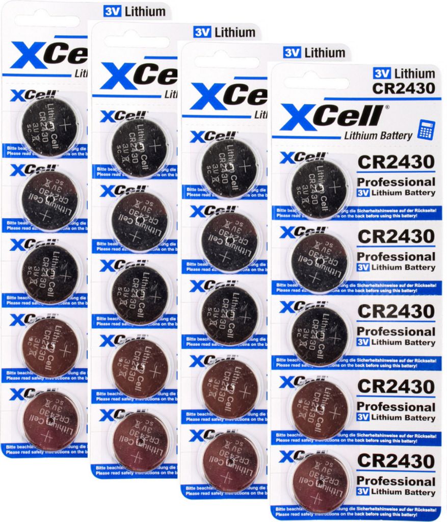 20x CR2430 Lithium-Knopfzelle 3V / 290mAh (4x 5er Pack)