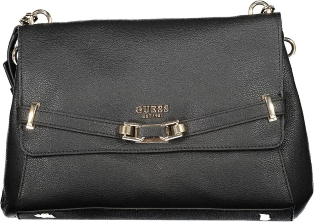 Sac Guess bg952719 : Sac à épaule Silvye Flap en similicuir noir