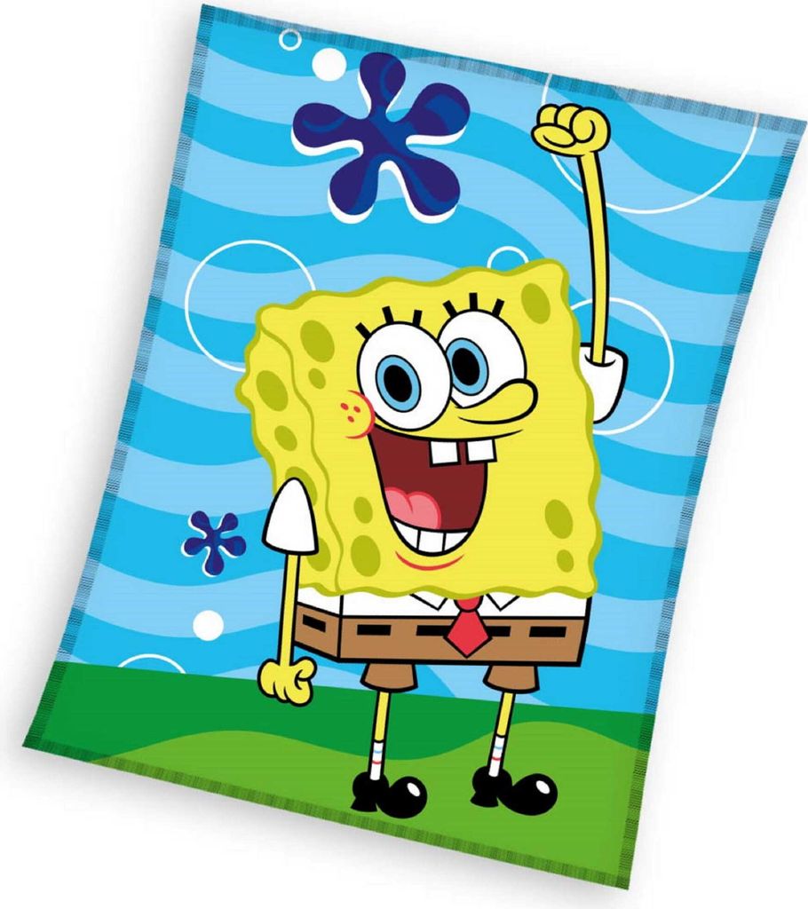 Spongebob Flauschdecke Schmusedecke Kuscheldecke 130 x 170 Produktbild 