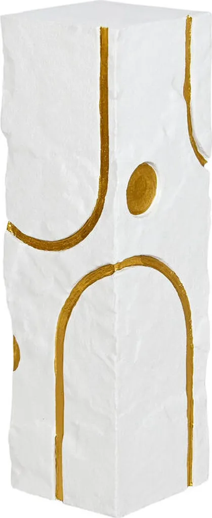 Sellette Décorative Blanche et Dorée ESPRIT 80 cm - Support de Vase
