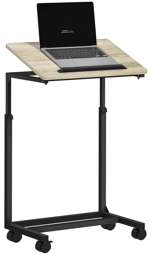 Table de lit pour petit-déjeuner et PC réglable blanche HOMCOM en C