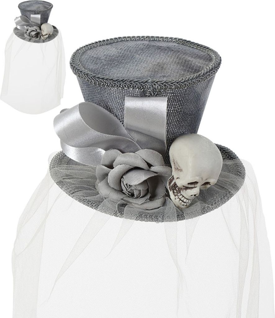 Mini Hut Gothic mit 2 Haarclips Karneval Fasching Halloween Produktbild 