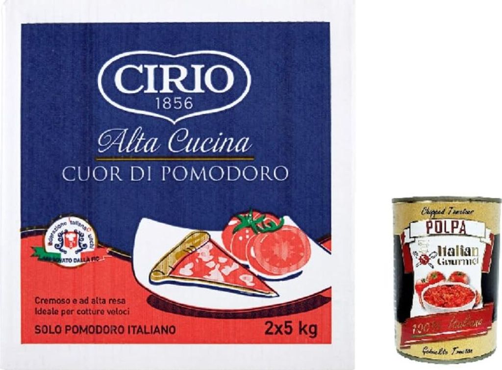Cirio 1856 Alta Cucina Cuor di Pomodoro Haute Cuisine Cuor di Pomodoro Box 2x5kg+ Italian Gourmet polpa 400g
