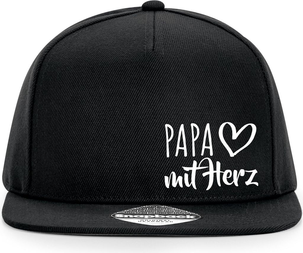 Huuraa Cappy Mütze Papa mit Herz Black Polyester Snapback Kappe Geschenkidee