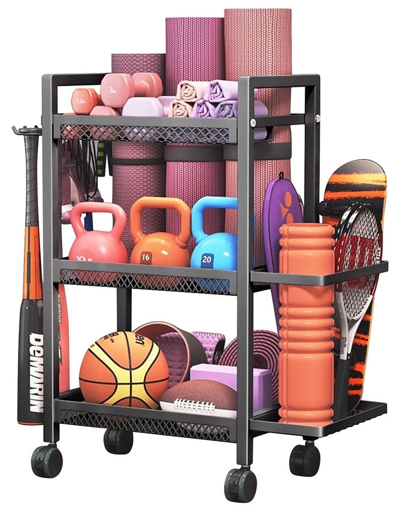 Solidchoice - Dumbbellstandaard voor Thuisgym met Wielen Productafbeelding 