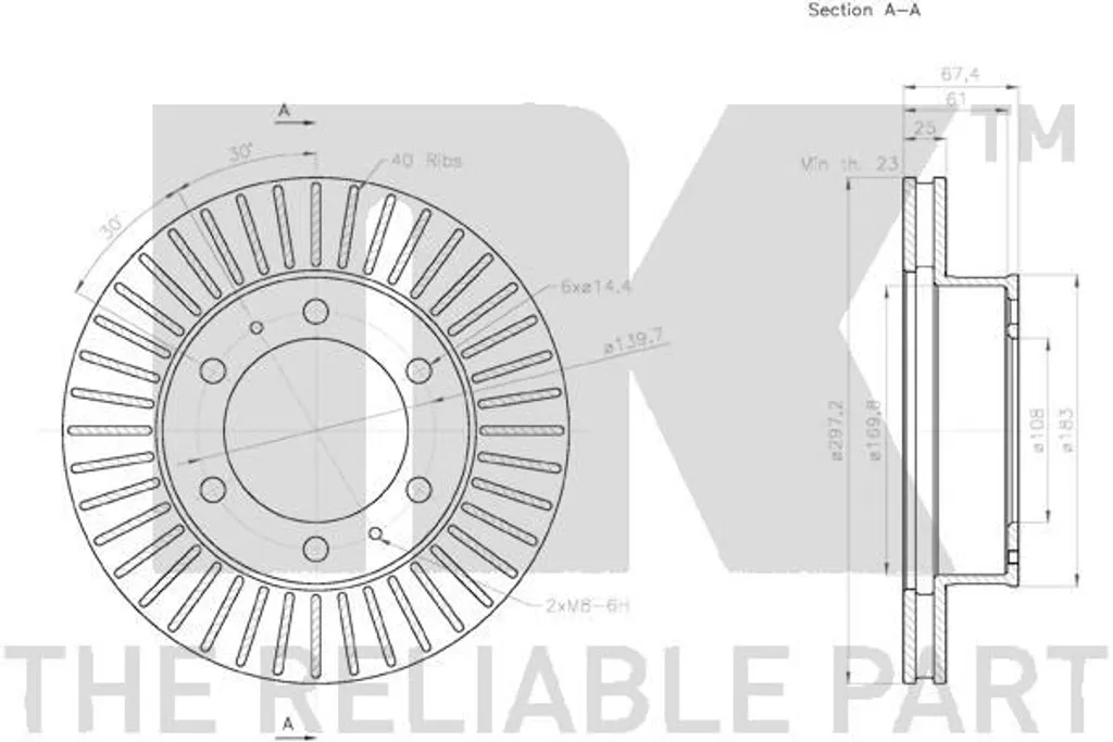 Paire de Disques de Frein Avant NK 296mm - Qualité de Remplacement OE