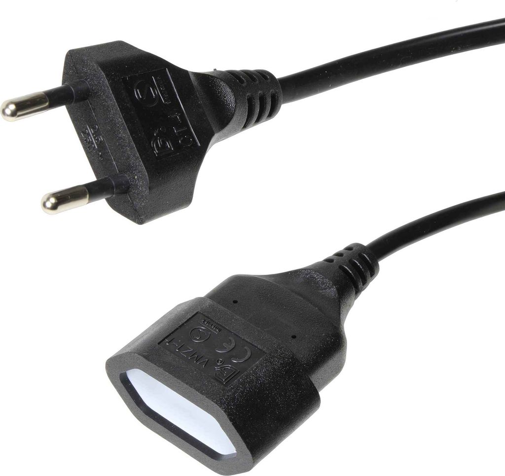 Transmedia Verlängerungskabel mit Euro-Stecker; Eurostecker auf Eurokupplung, NV 10