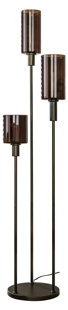 Lampadaire bronze 165 cm FURNLUX avec grand abat-jour marron rustique