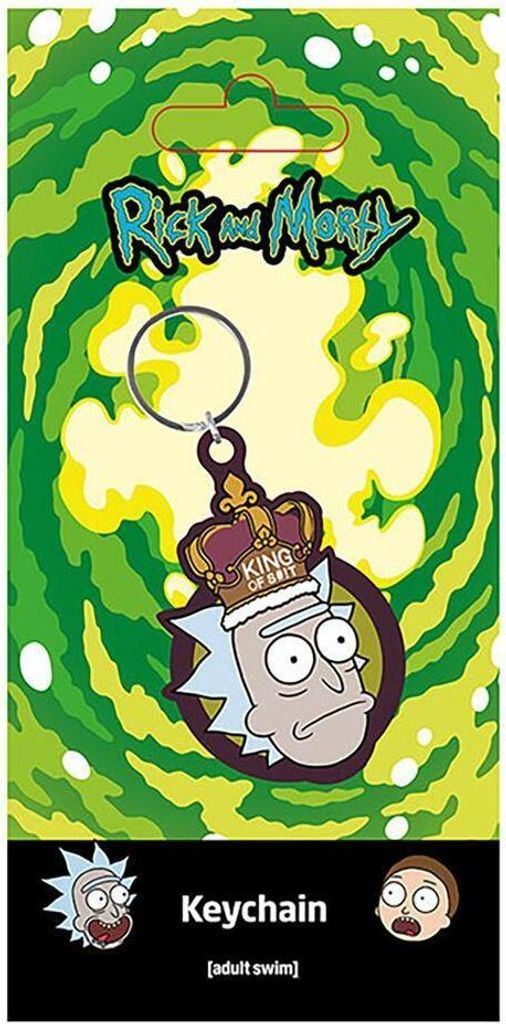 Rick And Morty - "King Of Shit" Gummi Schlüsselanhänger PM4375 (Einheitsgröße) (Grün/Grau/Gelb)