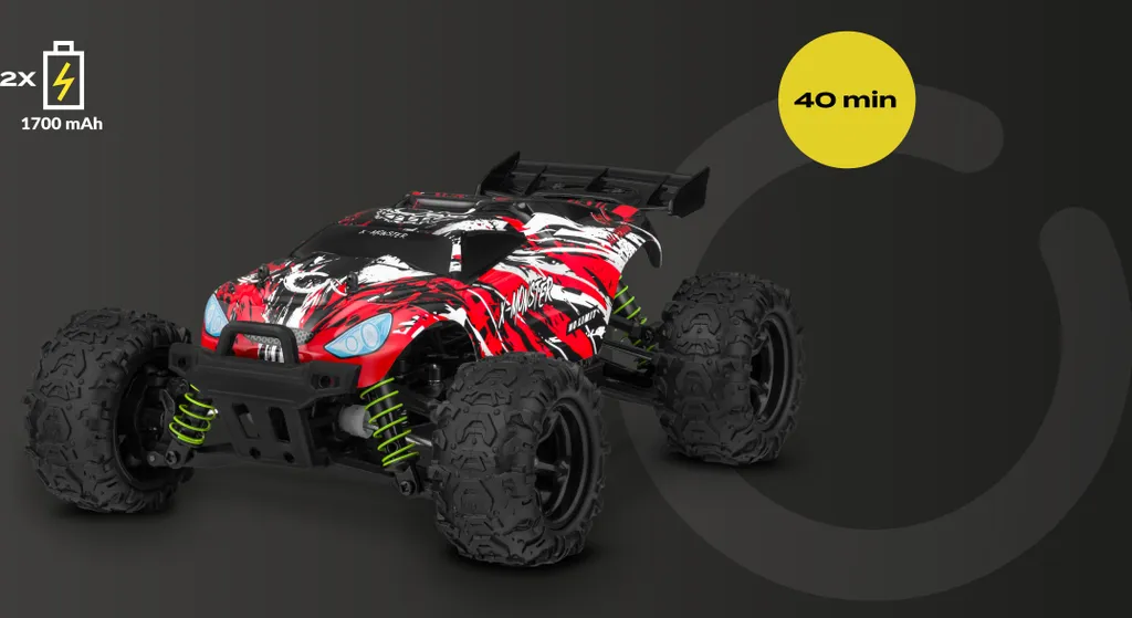 Voiture RC incassable 45 km/h X-Monster 3.5 avec 2 coques de rechange - 39