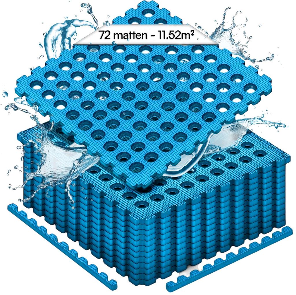 Meisterhome 72 Stück Bodenschutzmatte Pool Unterlegmatte Poolmatte Bodenschutz Matte für den Pool - 40 x 40 x 1 cm - Whirlpool Plantschbecken –...