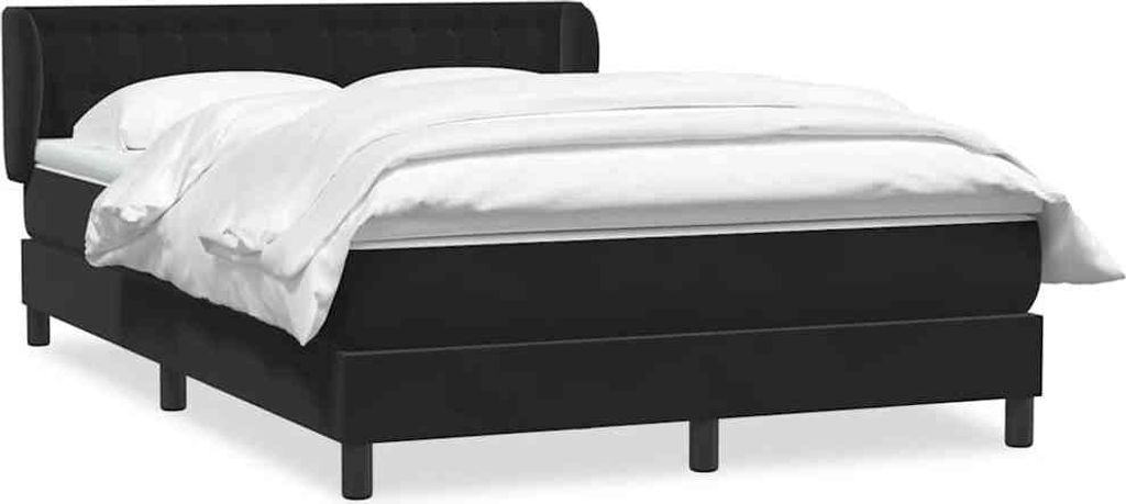 Boxspringbett mit Matratze Schwarz 160x220 cm Samt