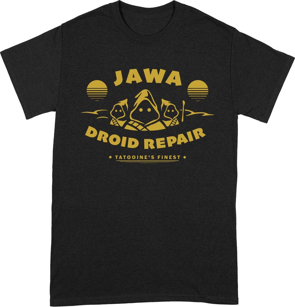 Star Wars - "Droid Repair" T-Shirt für Herren/Damen Uni BI317 (L) (Schwarz/Gelb)