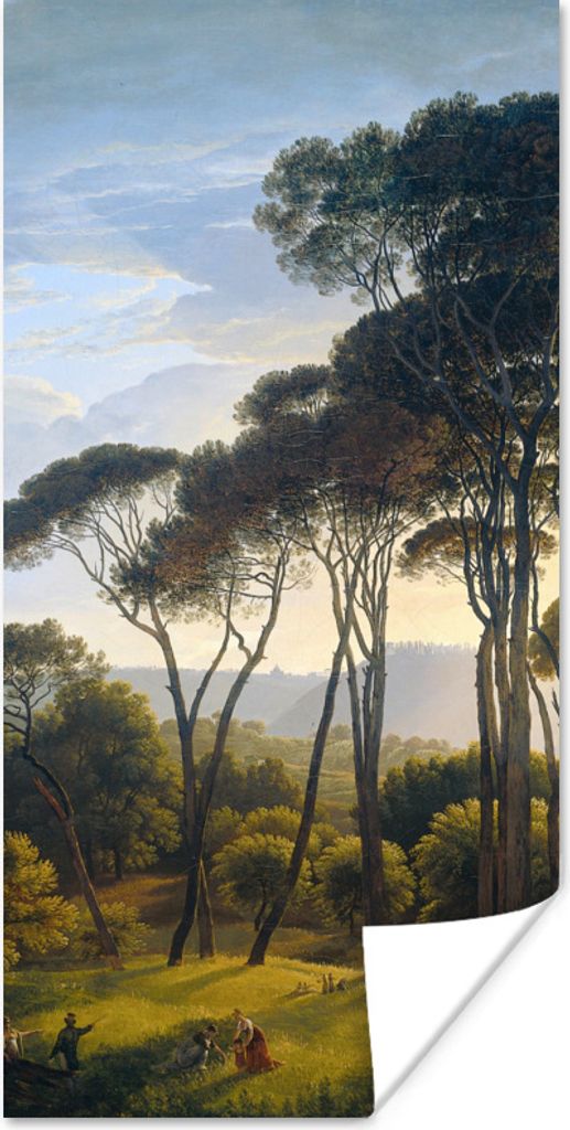 MuchoWow Poster Italienische Landschaft mit Zirbelkiefer - Hendrik Voogd - Kunst 60x120 cm - Wandschmuck