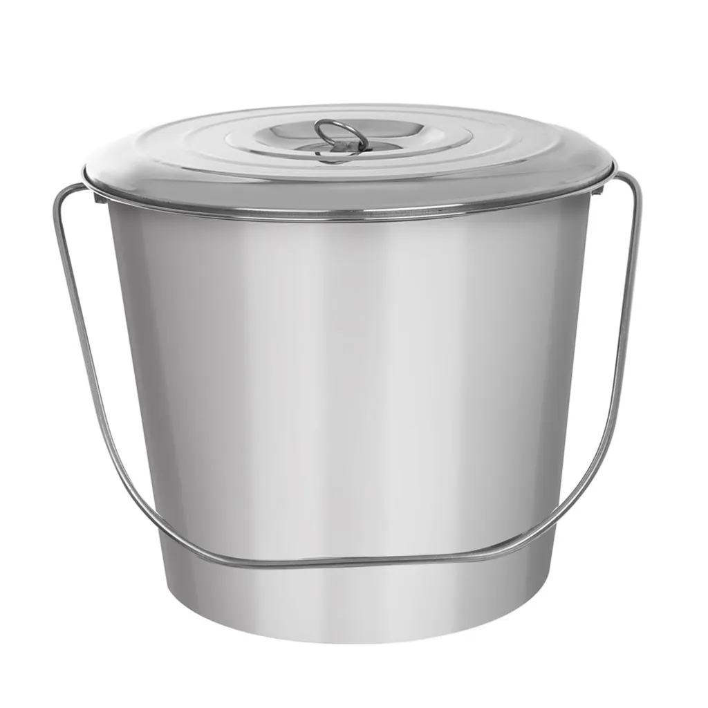 Seau inox 12L anti-odeur avec couvercle : fini les fuites et la rouille