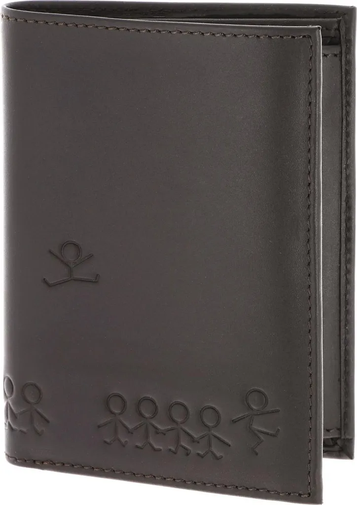 oxmox Pelle portafoglio Leather RFID Protect Kombibörse Jumping Jack 2.0 Embossed Brown marrone scuro