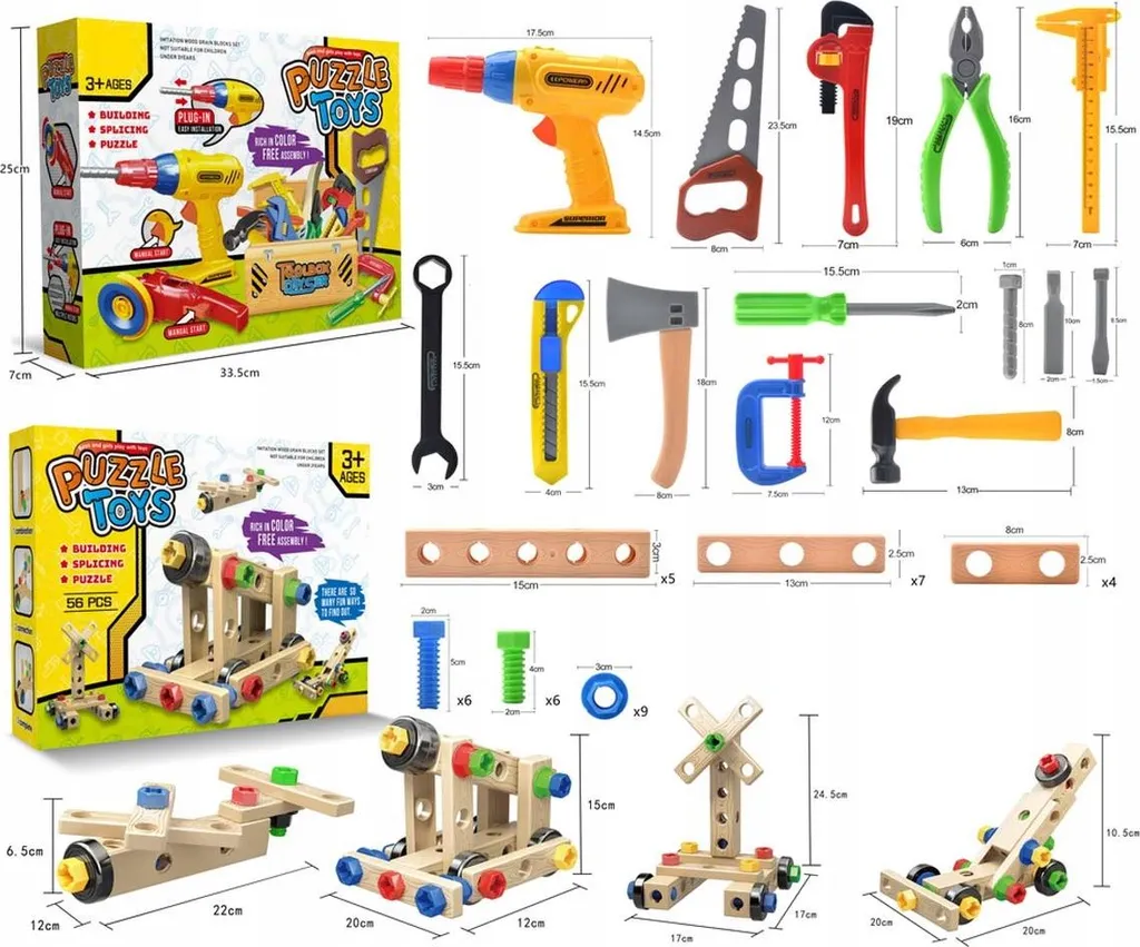 Mallette de 56 outils et forets 6521 en acier renforcé pour bricolage intensif
