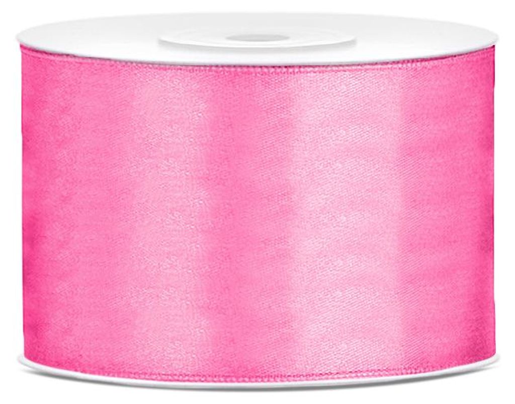 Ruban cadeau en satin rose 25m 50mm de large Image du produit 