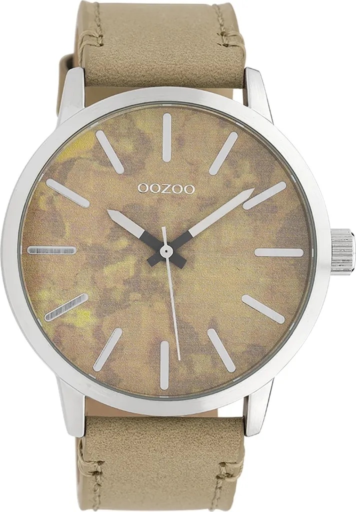 Montre Oozoo UOC10000 beige : lisibilité et confort du cuir au poignet