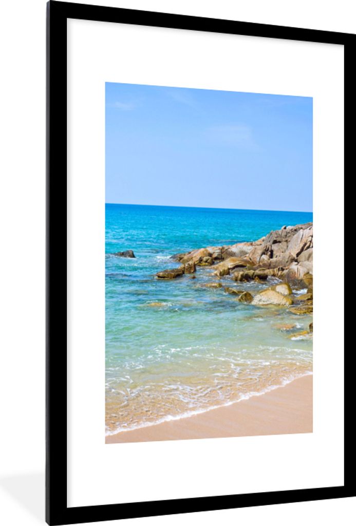 MuchoWow Gerahmtes Poster Strand - Meer - Tropisch - Sommer 60x90 cm - Poster mit Schwarzem Bilderrahmen Wandposter Rahmen Foto Bilder - Dekorati...