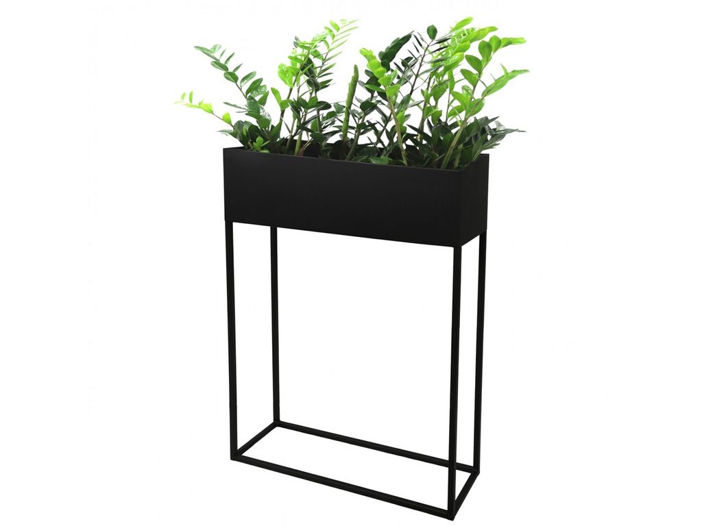 Černý kovový stojící záhon 60x87x20 + 4 plstěné podložky Obrázek produktu 