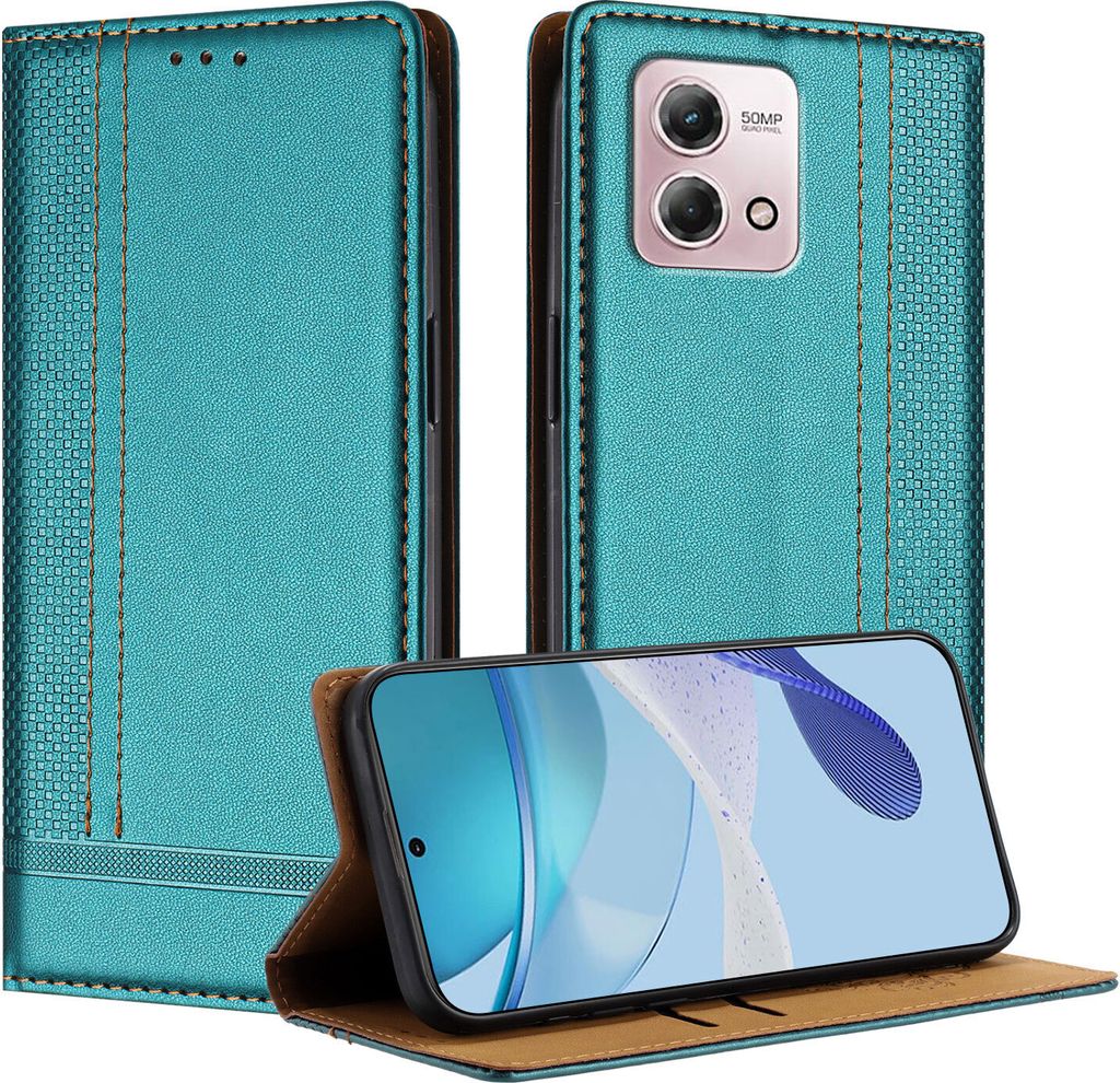 Handyhülle für Motorola Moto G Stylus 4G 2023 Leder Flip Klappbare Schutzhülle mit Standfunktion Grün