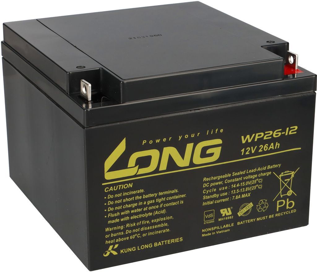 Batteria Kung Long WP26-12 12V 26Ah VdS Batteria al piombo Immagine del prodotto 