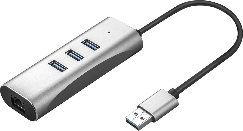 VALUE USB 3.2 Gen 1 zu Gigabit Ethernet Konverter + 3-Port USB Hub