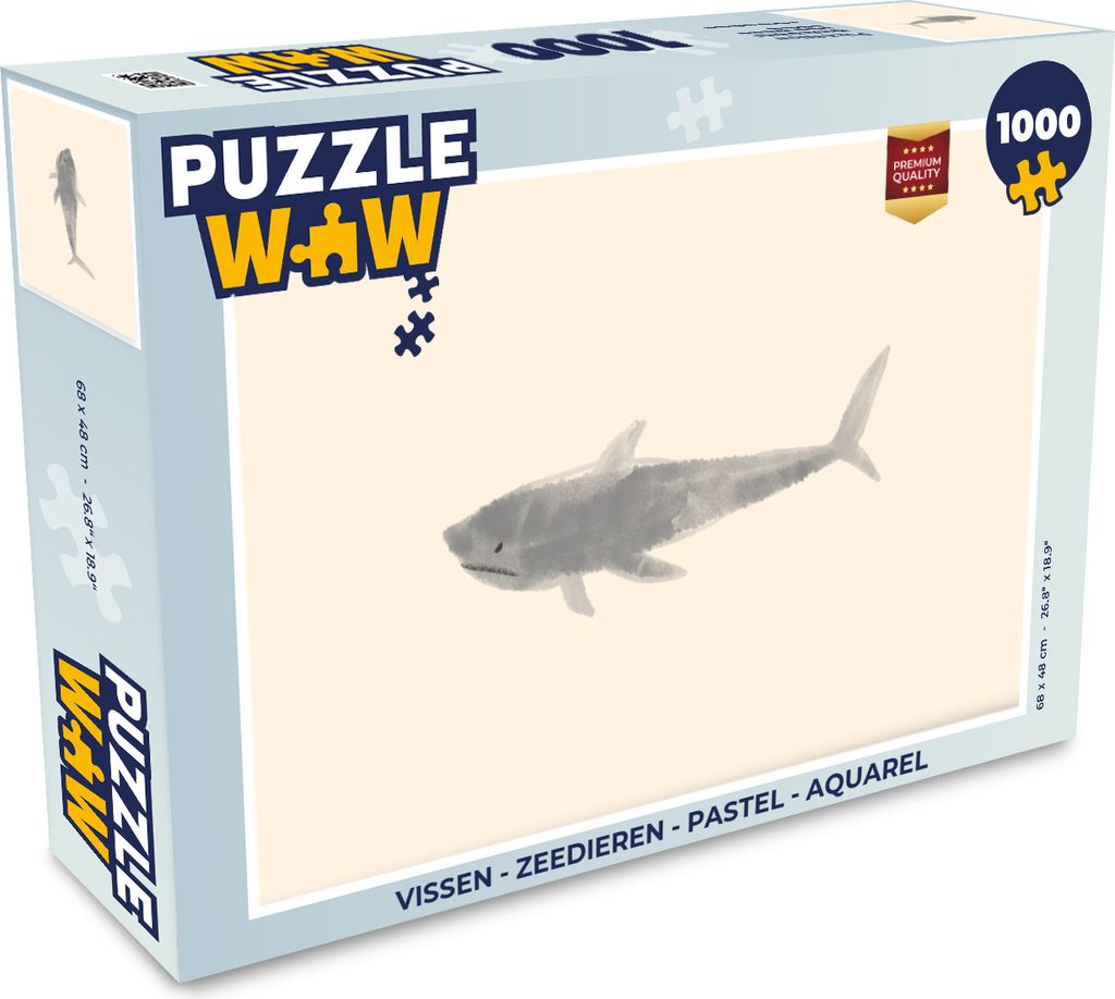 MuchoWow Puzzle 1000 Teile Fische - Meerestiere - Pastell - Aquarell - Erwachsene - Rätsel