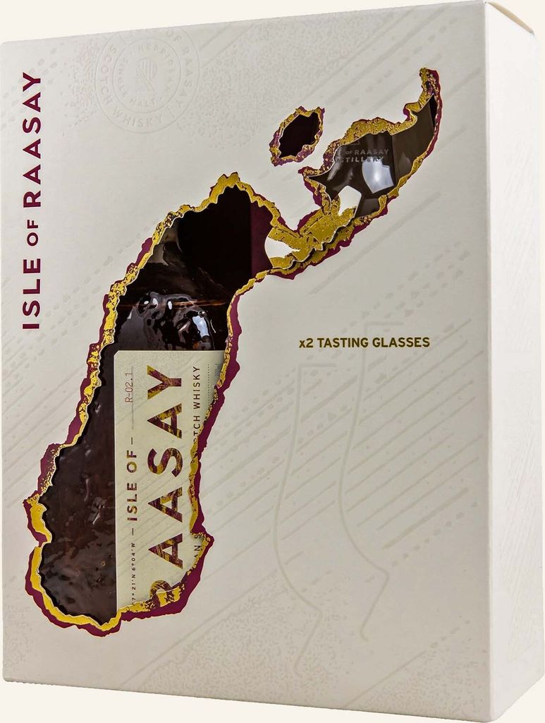 Isle of Raasay Core Release - Geschenkset mit 1 Flasche 0,7l. und 2 Glencairn Gläsern - Hebridean Single Malt Scotch Whisky