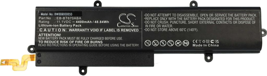 vhbw Akku kompatibel mit Samsung Galaxy View 18.4 (SM-T670), SM-T670, SM-T677, SM-T677A, SM-T677Y Tablet Pad (4400 mAh, 11,1 V, Li-Ion)