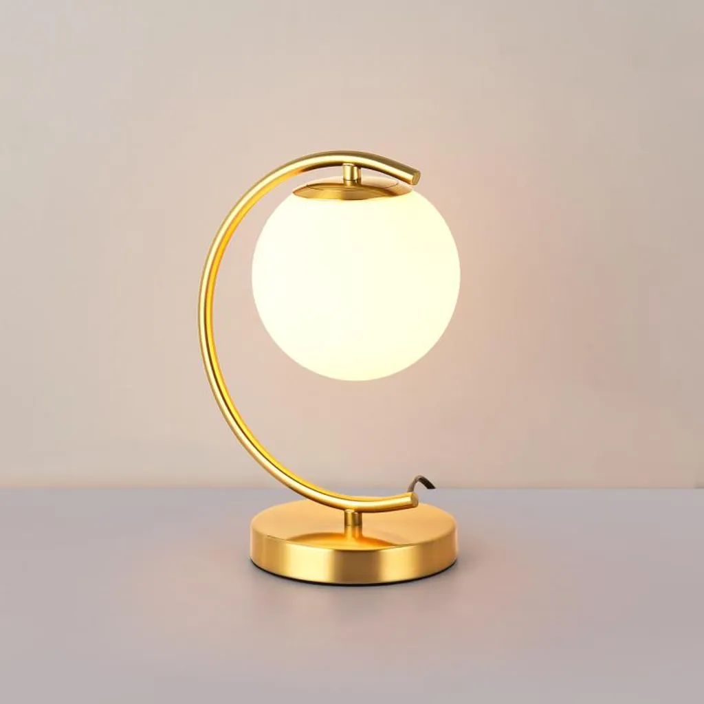 Fini l'Éblouissement avec cette Lampe de Table Lune en Verre Opale E27